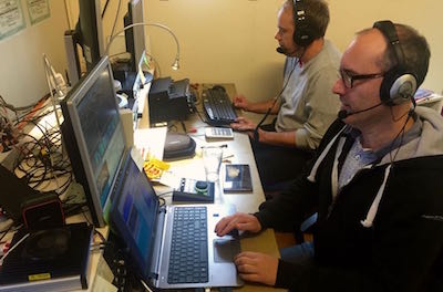 Patrik SM0MLZ running the SunSDR2 PRO in the multiplier position. Notice Patrik’s headset, a ModMic boom mic attached to Bose noise cancelling headsets.
